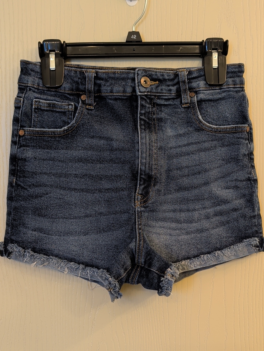 Kendall + Kylie The Drifter High Rise Denim Shorts Size 11/30 Dark Wash